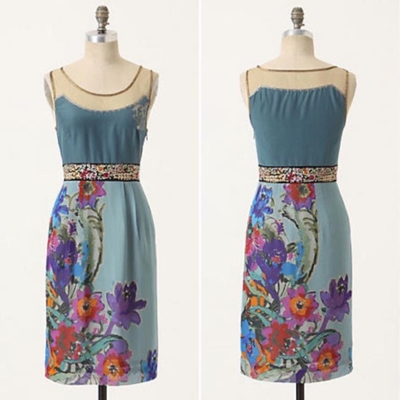 Anthropologie Dresses & Skirts - Anthropologie Floreat 100% Silk Manor Gates Dress